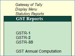  GST Annual Computation Report to file GSTR-9 in TallyERP9
